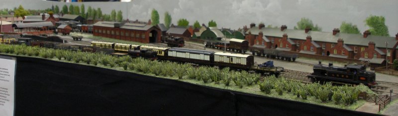 Guy William's Aylesbury (18.2mm gauge) showing the goods yard and 'steam shed' in the middle distance. For those who know the modern Aylesbury, this is the site of the modern B&Q DIY store.