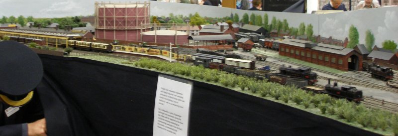 Guy William's Aylesbury (18.2mm gauge) showing the goods yard and 'steam shed' in the middle distance. For those who know the modern Aylesbury, this is the site of the modern B&Q DIY store.