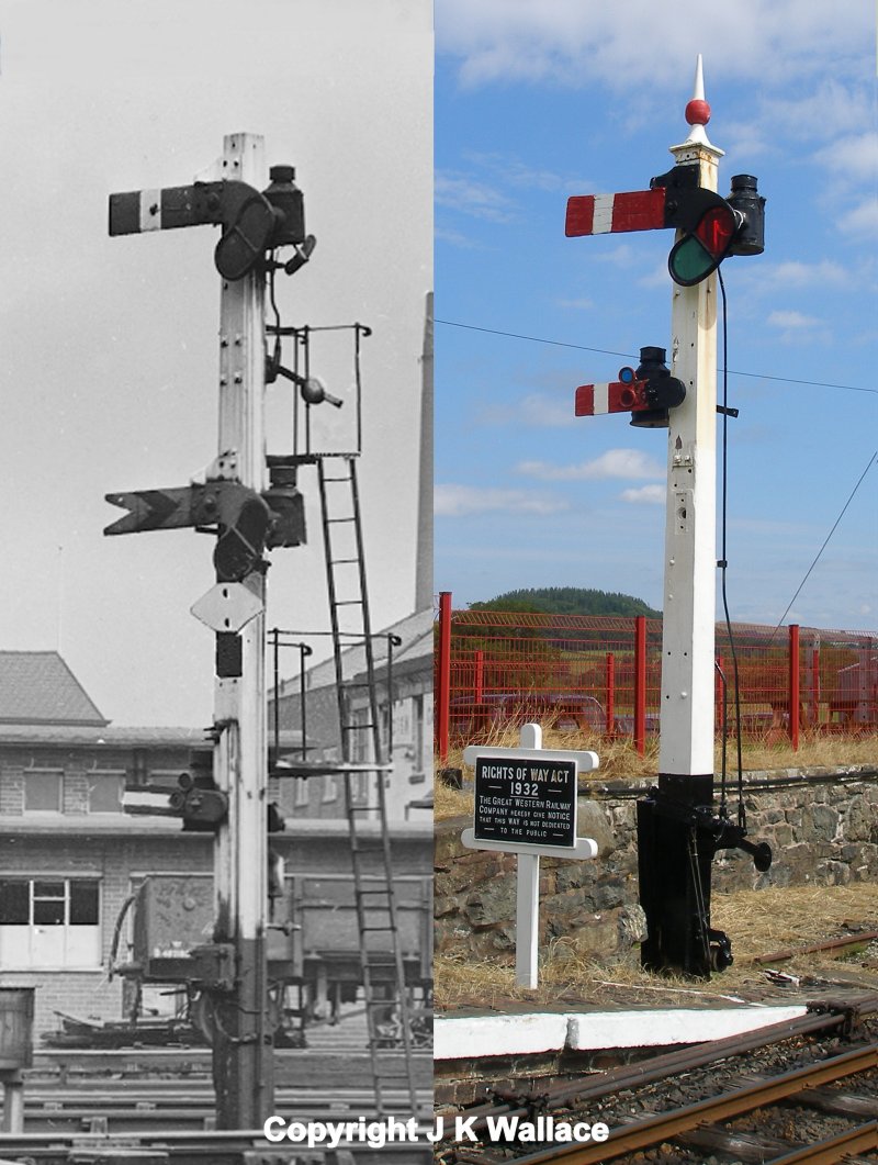 Bolton West - the last Lancashire & Yorkshire signal in BR service as seen on  Saturday 23 April 1966, and as it is today at the Bala Lake Railway