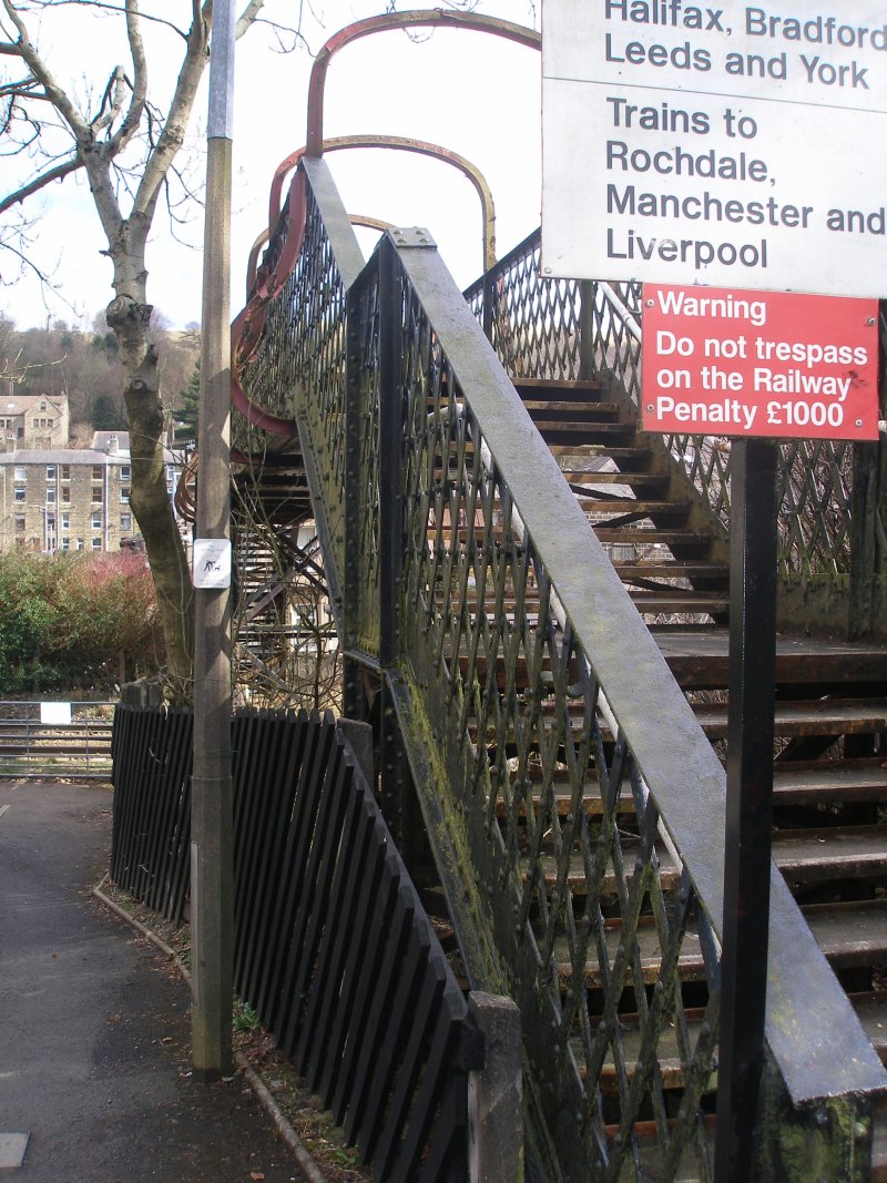 Walsden Footbridge (Bridge 98) surveyed on Friday 25 March 2016.