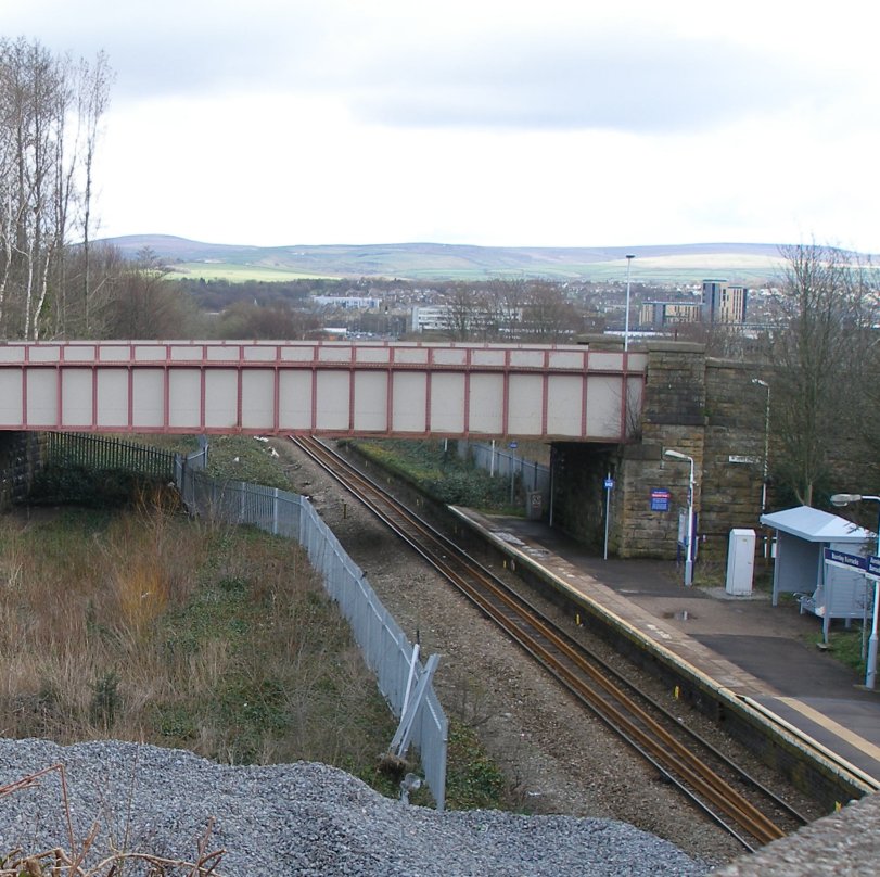 Burnley Barracks station on 23 March 2014 immediately prior to a major relaying program by Network Rail
