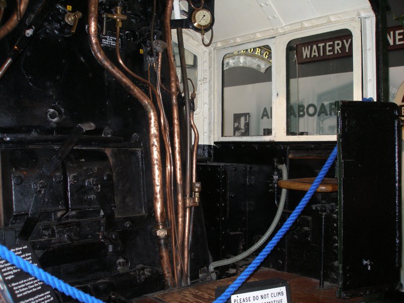 Stanier 'Coronation' Pacific 46235 'City of Birmingham' as seen in the ThinkTank Museum on 10 October 2015.  Fireman's cab seat.