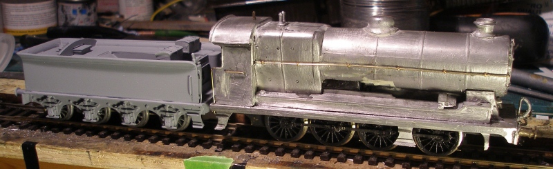 Sutherland Models LYR Class 31 0-8-0 heavy goods tender loco showing handrails fitted and primed tender