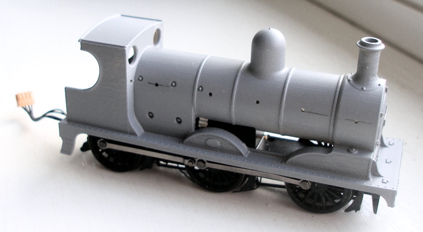 AJModels LYR Aspinall Class 27 0-6-0 body trialled fitted to the chassis for the first time.