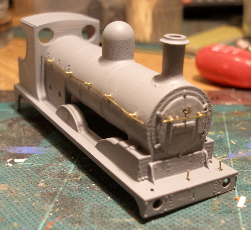 AJModels LYR Aspinall Class 27 0-6-0 body and tender kit: smokebox with handrails and lamp irons fitted.