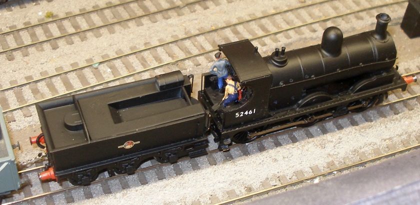 AJModels LYR Aspinall Class 27 0-6-0 body and tender kit:  the model of Sowerby Bridge's 52461 is seen on the Down Calder Valley passing Hall Royd Junction signal box with a short pick-up freight returning from Walsden.