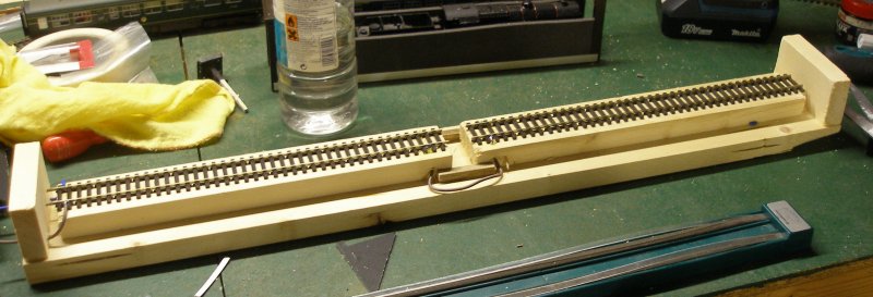 Construction of an OO gauge locomotive wheel cleaning track: Stage 2 add track and wiring