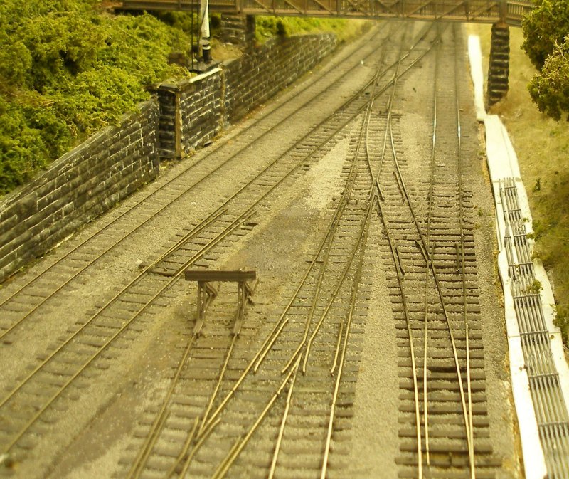 Hall Royd Junction model railway layout: the new track has been ballasted