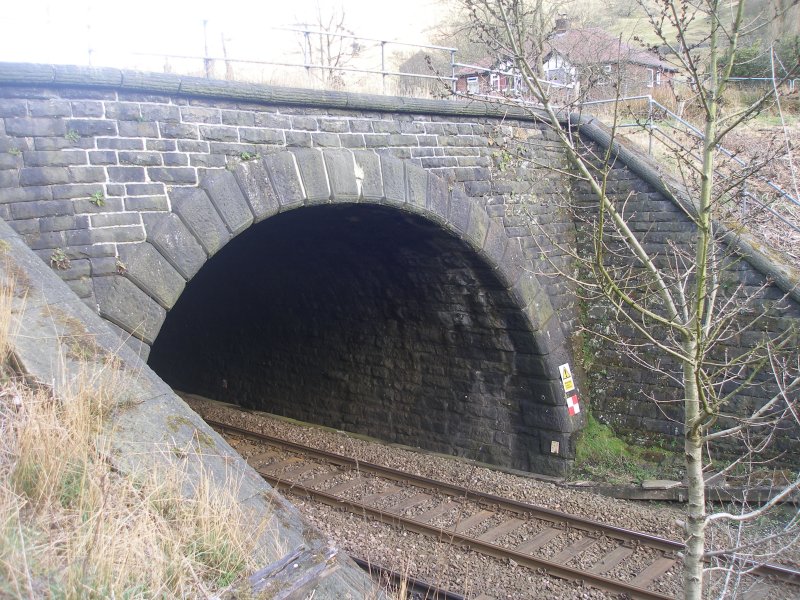 Dean Royd Tunnel (cut and cover) southern portal as photographed on 25 March 2016.