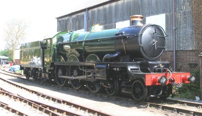 GWR Castle Class 'Earl Bathhurst' on the display track at Didcot Railway Centre 6 May 2013