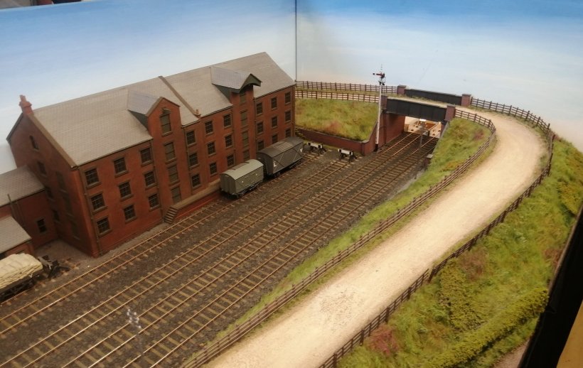 Eccleston LYR P4 model railway: exit overbridge