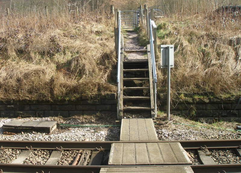 Calder Valley Main Line Light Bank Foot Crossing photographed on 25 March 2016