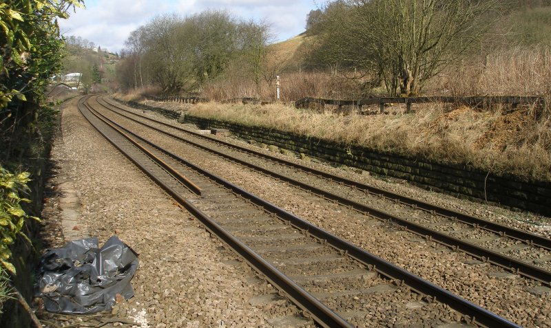 Calder Valley Main Line Light Bank Foot Crossing photographed on 25 March 2016 looking towards Leeds