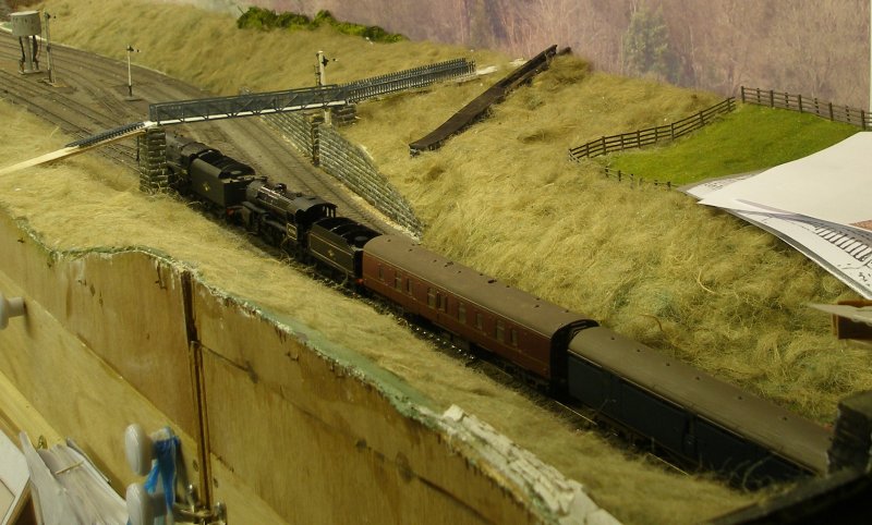 Hall Royd Junction (the model) showing the Kiln Clough culvert installed.