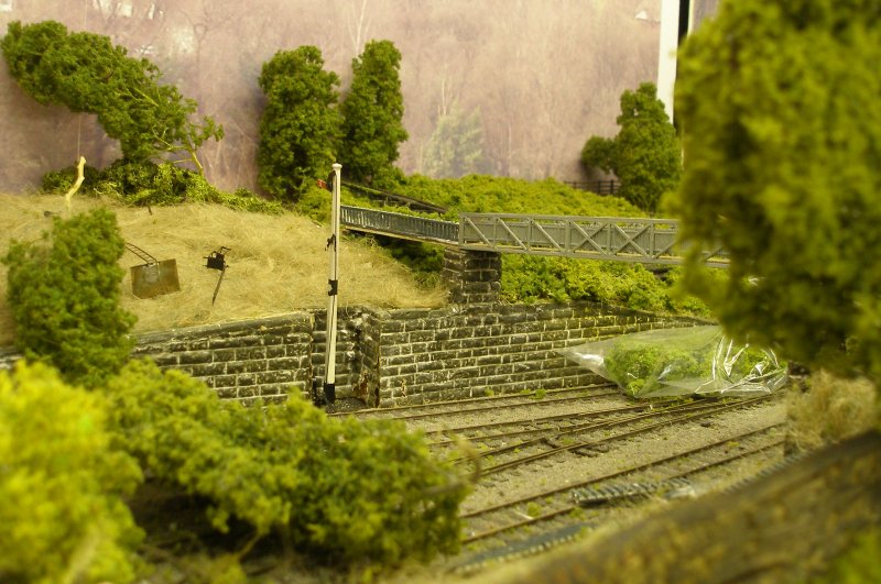 Hall Royd Junction (the model) showing the vegetation around bridge 109