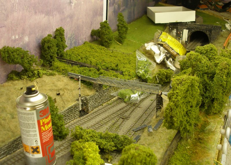 Hall Royd Junction (the model) showing the vegetation around bridge 109
