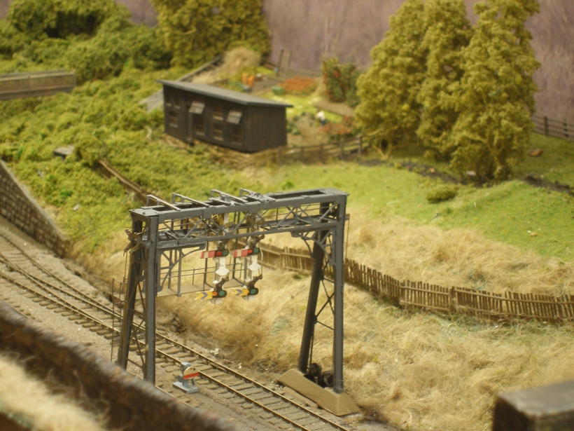 Contextual view of the model of the Hall Royd Junction gallows signal