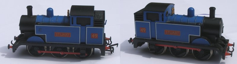 The Bachmann 'Stewart' DCC OO scale starter set loco, showing both sides of th loco