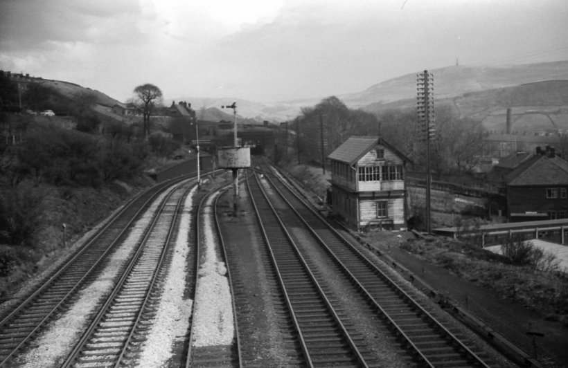 Hal Royd Junction looking eastwards from Hallroyd Road bridge on 23 June 1967.