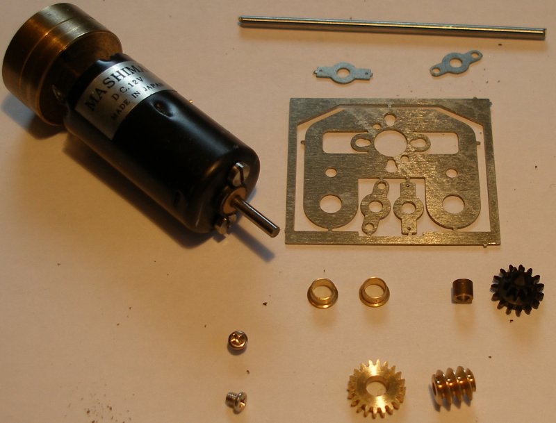 Hi-Level gear box component parts and Mashima motor