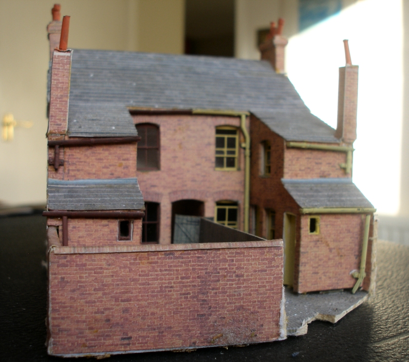 Howard Scenics modified assembled terraced house kit: rear elevation