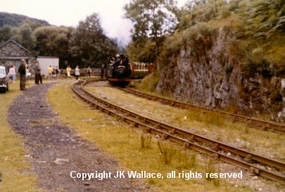 England 0-4-0ST Prince arrives at TanyBwlch, 31 July 1966 driven by Bill Hoole