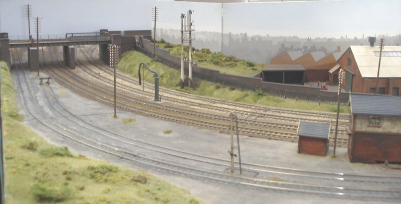 Leicester South looking south. Shipley Model Railway Society's Leicester South layout as seen at Alexandra Palace on Sunday 29 March 2015.