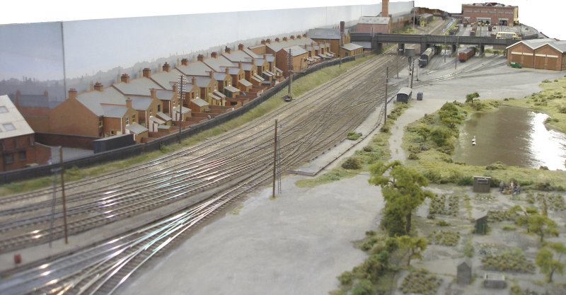 Shipley Model Railway Society's Leicester South layout as seen at Alexandra Palace on Sunday 29 March 2015.