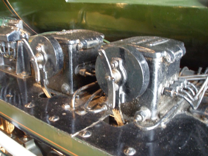 Stanier 'Coronation' Pacific 46235 'City of Birmingham' as seen in the ThinkTank Museum on 10 October 2015, showing the pair of Silvertown mechanical lubricators mounted on the fireman's side ahead of the rear wheel splasher.