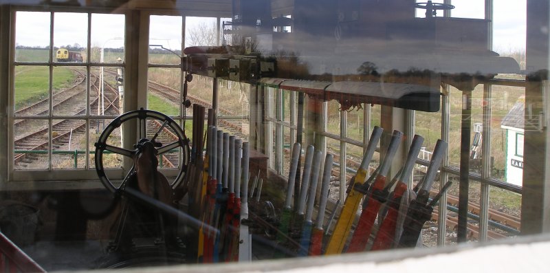 Mangapps Farm Railway Museum Great Eastern Railway signal box February 2015 interior