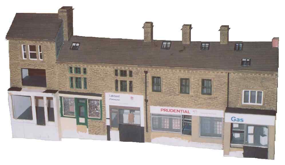 Burnley Road shops, Todmorden: model under construction - 2