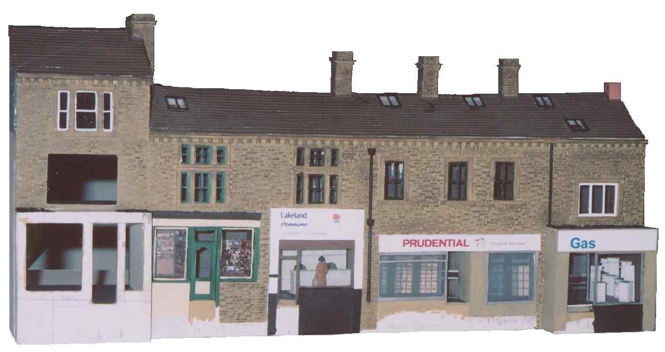 Burnley Road shops, Todmorden: model under construction
