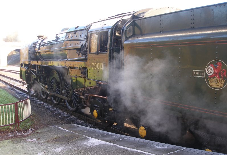 Detail shot of 70014 'Oliver Cromwell' ready for departure at Birtsall (Leicester North).