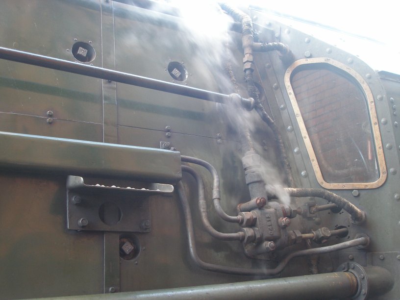 Detail shot of 70014 'Oliver Cromwell' cab front, drivers side