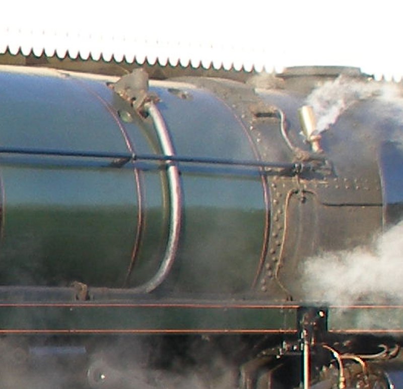 Detail shot of 70014 'Oliver Cromwell' showing whistle detail