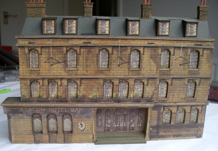 Townscene Station Hotel reworked as a low-relief model