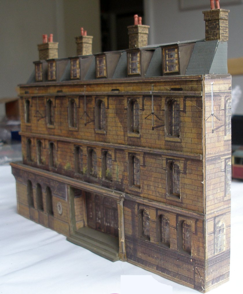 Townscene Station Hotel reworked as a low-relief model