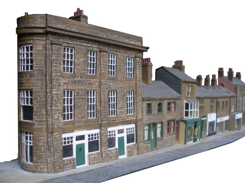 Burnley Road, Todmorden shops in 4mm scale