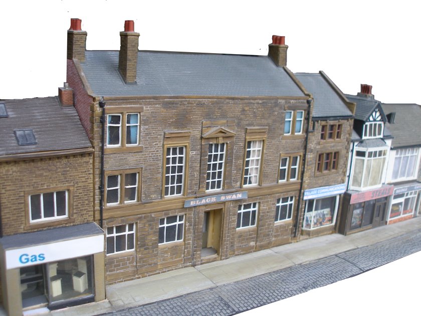 Burnley Road, Todmorden shops in 4mm scale