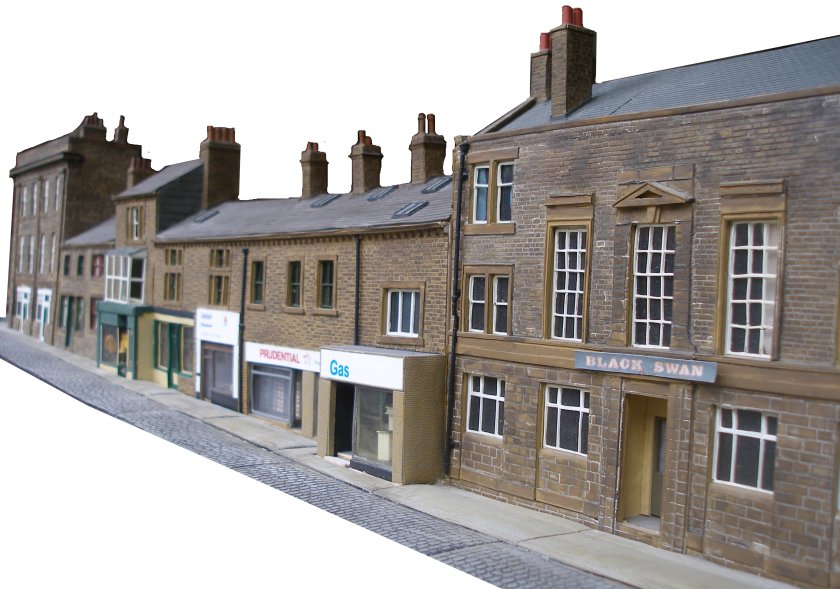 Burnley Road, Todmorden shops in 4mm scale