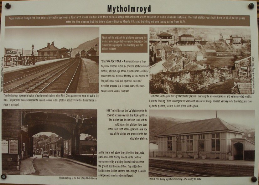 History Panel displayed in Hebdon Bridge General Waiting Room providing a brief history of Mytholmroyd Railway Station