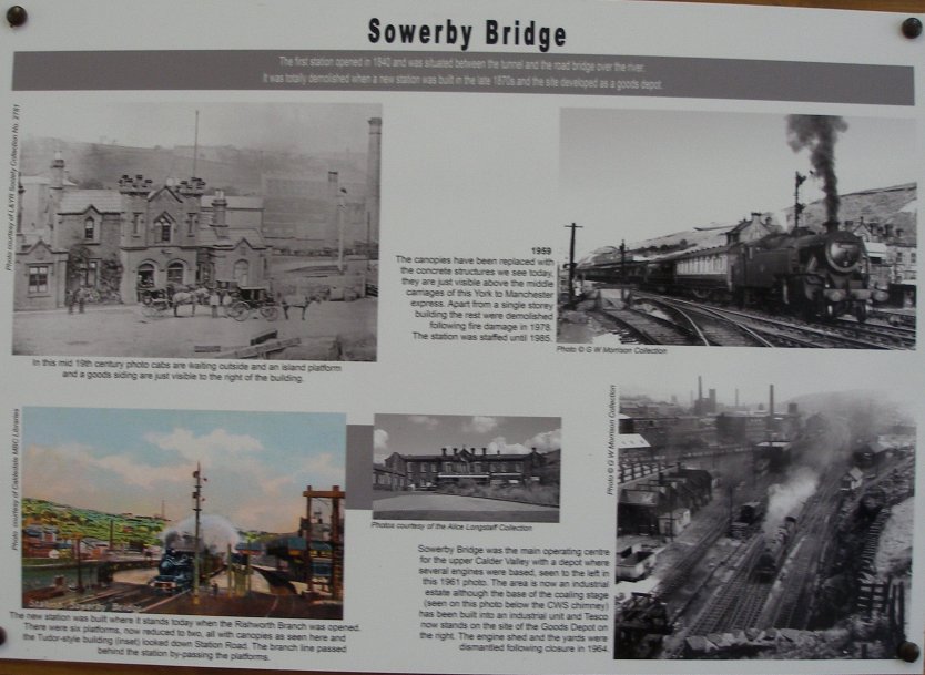 History Panel displayed in Hebdon Bridge General Waiting Room providing a brief history of Sowerby Bridge Railway Station