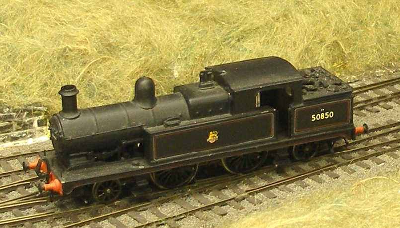 Assembled Cotswold L&YR Radial Tank showing extended smokebox and bunker, and finished as 50850. This was the last active Radial, finishing its days at Souhtport Chapel Street on pilot duty.