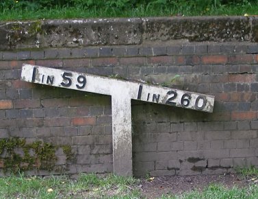 Tissington Station gradient post next to the old loading bank