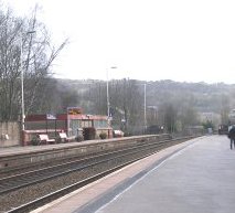 Platform 2 as seen from Platform 1 at Todmorden Railway Station 19 April 2013