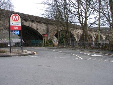 Todmorden Railway Station: Retaining wall under platform 1: section 13 moving eastwards on 19 April 2013