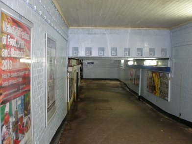 Todmorden Station subway looking towards platfor 2 on 13 April 2013