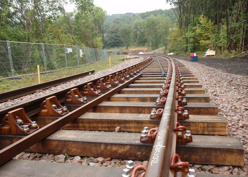 In October 2013 Network Rail started laying tarck on the curve.
