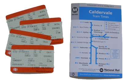 Standard Off-peak Day Return tickets 19 April 2013 Todmorden - Hebden Bridge Adult Out and return, and Caldervale Train Times 9 December 2012 to 18 May 2013 timetable Leeds - Bradford Interchange - Wakefield - Todmorden - Rochdale - Manchester Victoria Blackpool North