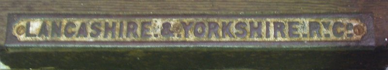 Lancashire & Yorkshire Railway stair tread plate as preserved at Mangapps Farm Railway Museum.